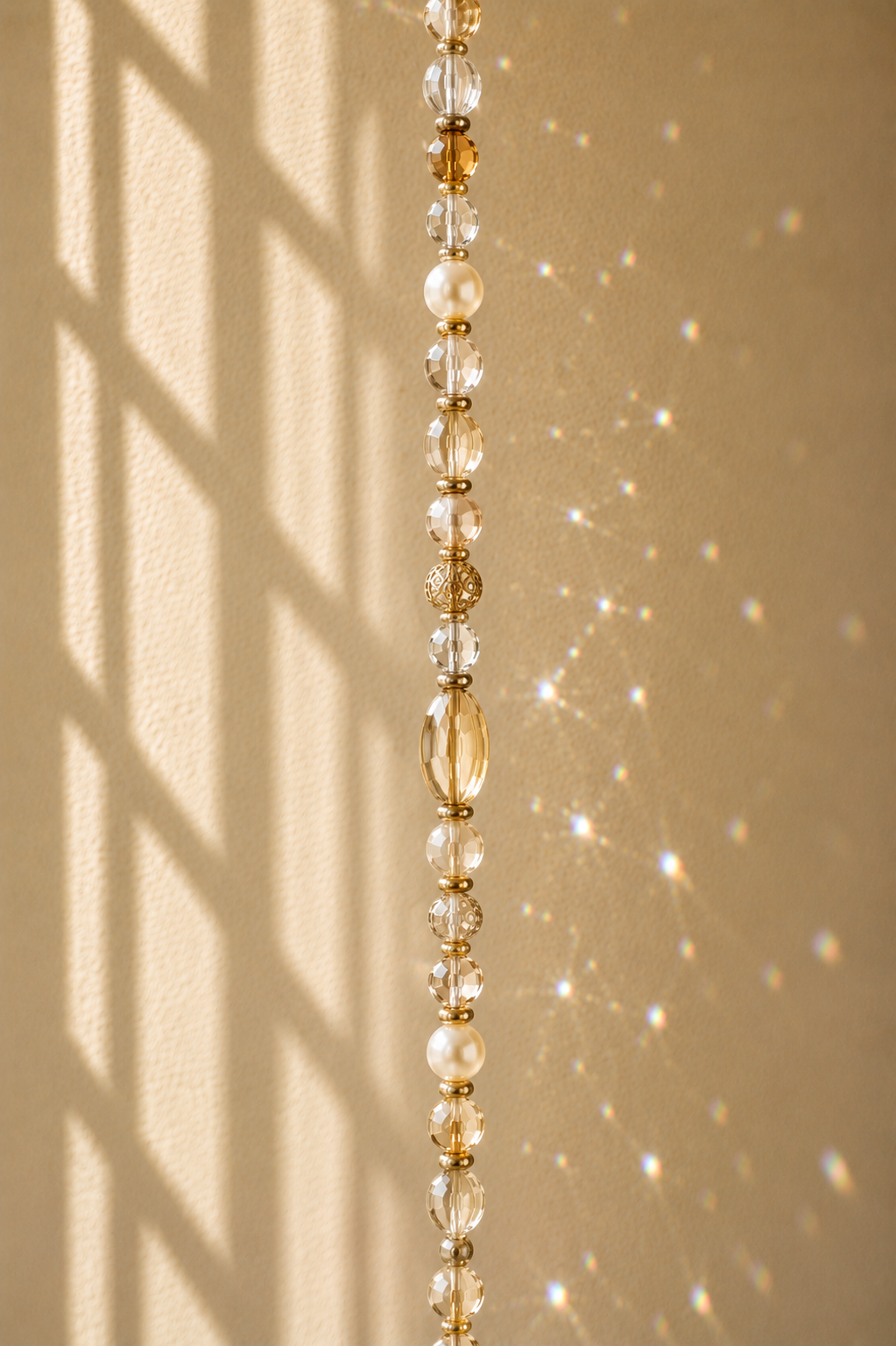 Champagne clear beaded strand