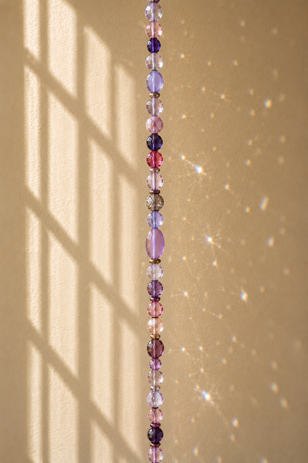 Lilac and Roses beaded strand